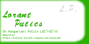 lorant putics business card